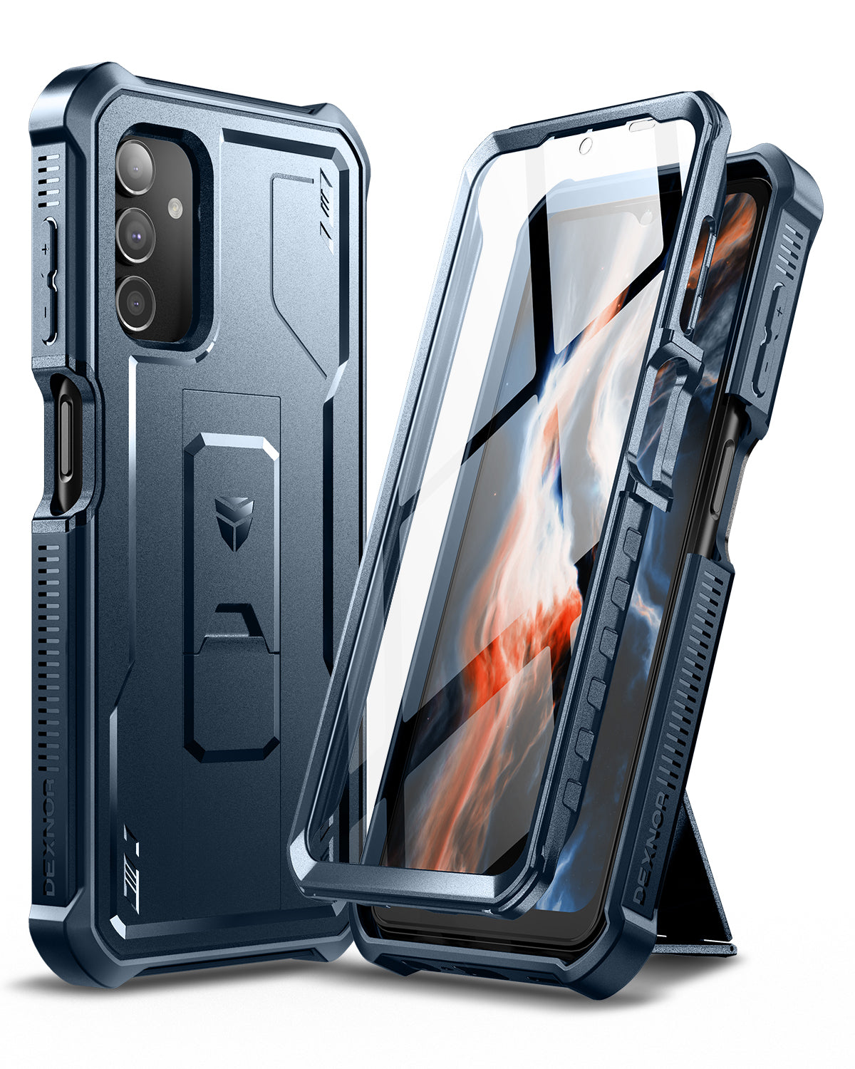 Dexnor Case for Samsung Galaxy A13 5G With Single Screen Protector Full Body Bumper Kickstand Heavy-duty Shockproof Rugged Cover.