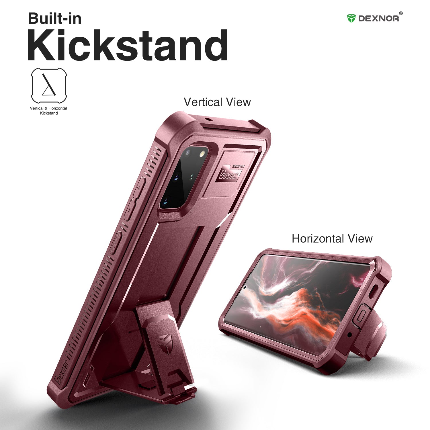 Dexnor Case for Samsung Galaxy S20 Plus With Single Screen Protector Full Body Bumper Kickstand Heavy-duty Shockproof Rugged  Cover.