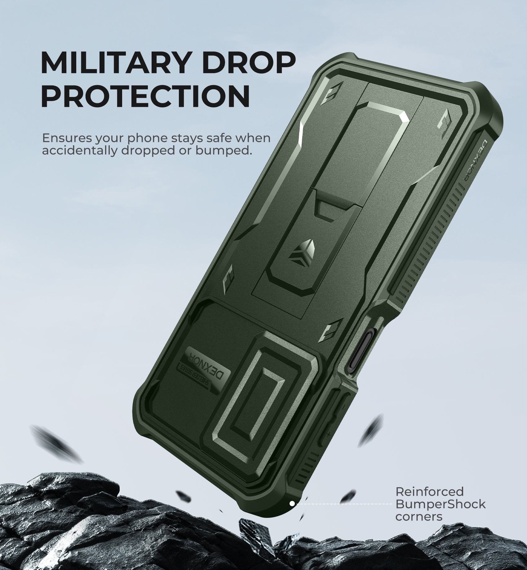 Dexnor Full Body Case for Samsung Galaxy A26 5G With Screen Protector And Slide Camera Bumper Kickstand Heavy-duty Shockproof Cover