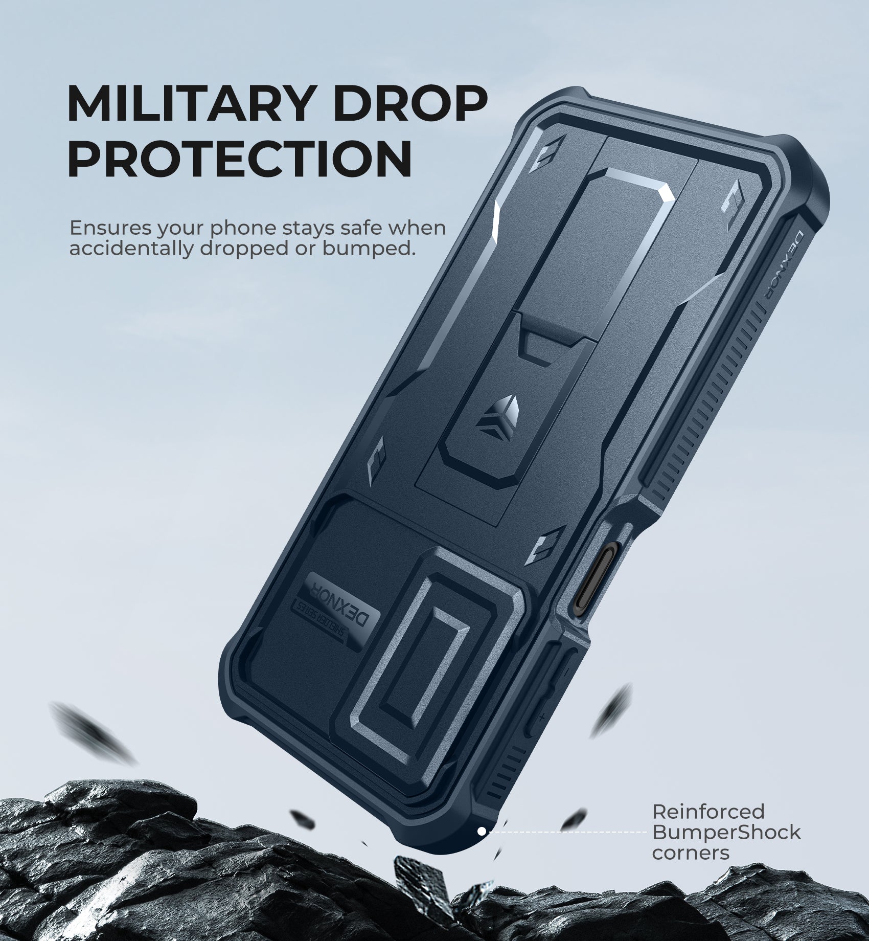 Dexnor Full Body Case for Samsung Galaxy A26 5G With Screen Protector And Slide Camera Bumper Kickstand Heavy-duty Shockproof Cover