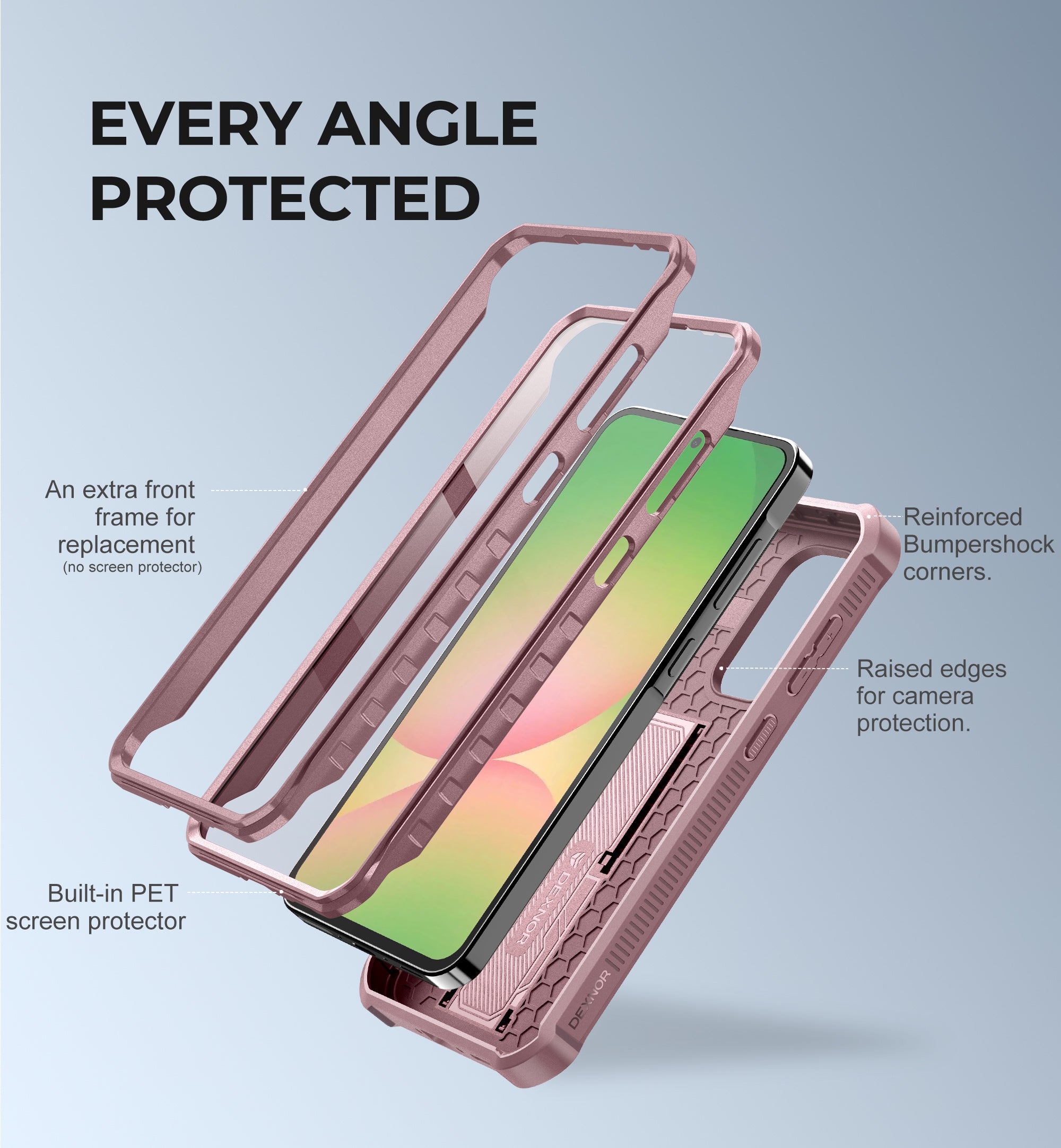 Dexnor Full Body Case for Samsung Galaxy A56 5G With Screen Protector And Slide Camera Bumper Kickstand Heavy-duty Shockproof Cover