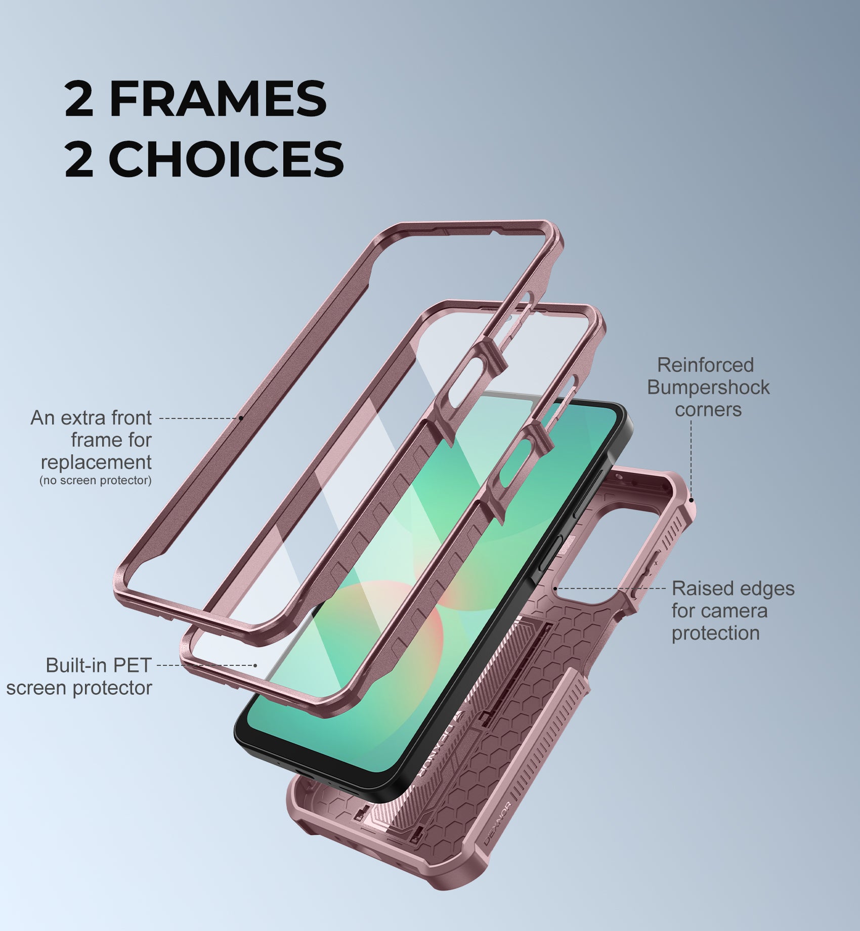 Dexnor Full Body Case for Samsung Galaxy A26 5G With Screen Protector And Slide Camera Bumper Kickstand Heavy-duty Shockproof Cover