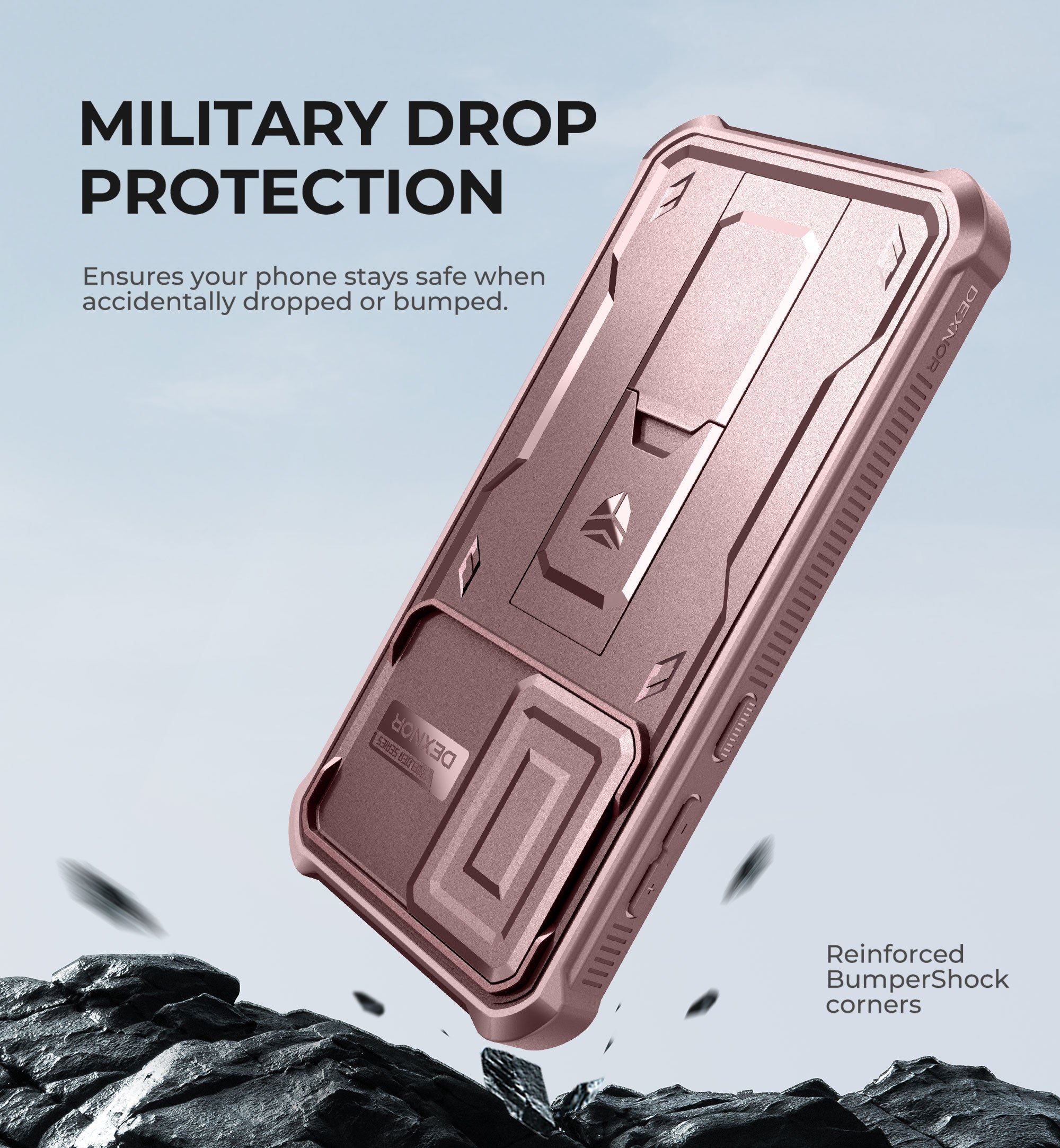 Dexnor Full Body Case for Samsung Galaxy A56 5G With Screen Protector And Slide Camera Bumper Kickstand Heavy-duty Shockproof Cover