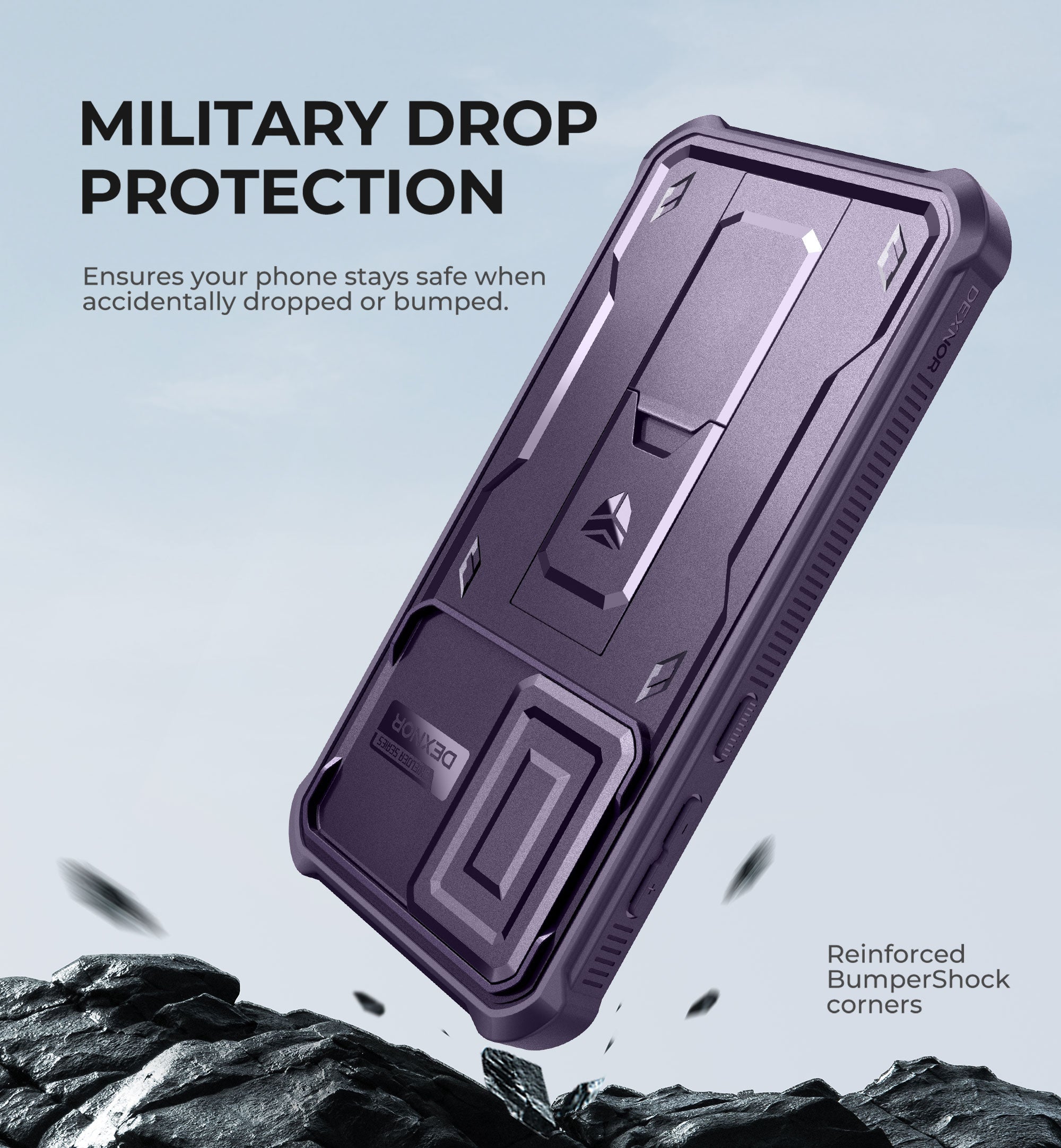 Dexnor Full Body Case for Samsung Galaxy A56 5G With Screen Protector And Slide Camera Bumper Kickstand Heavy-duty Shockproof Cover