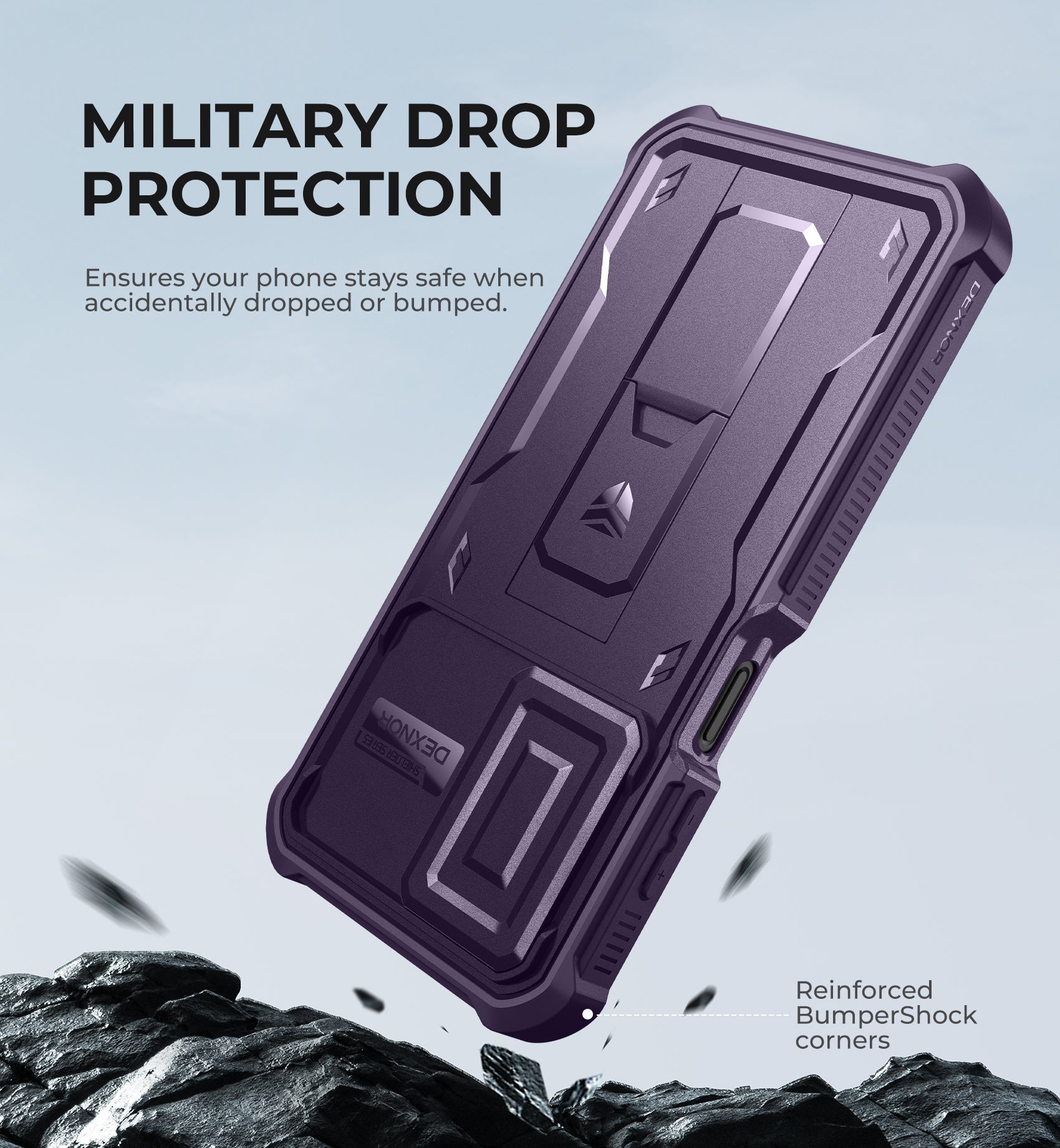 Dexnor Full Body Case for Samsung Galaxy A26 5G With Screen Protector And Slide Camera Bumper Kickstand Heavy-duty Shockproof Cover