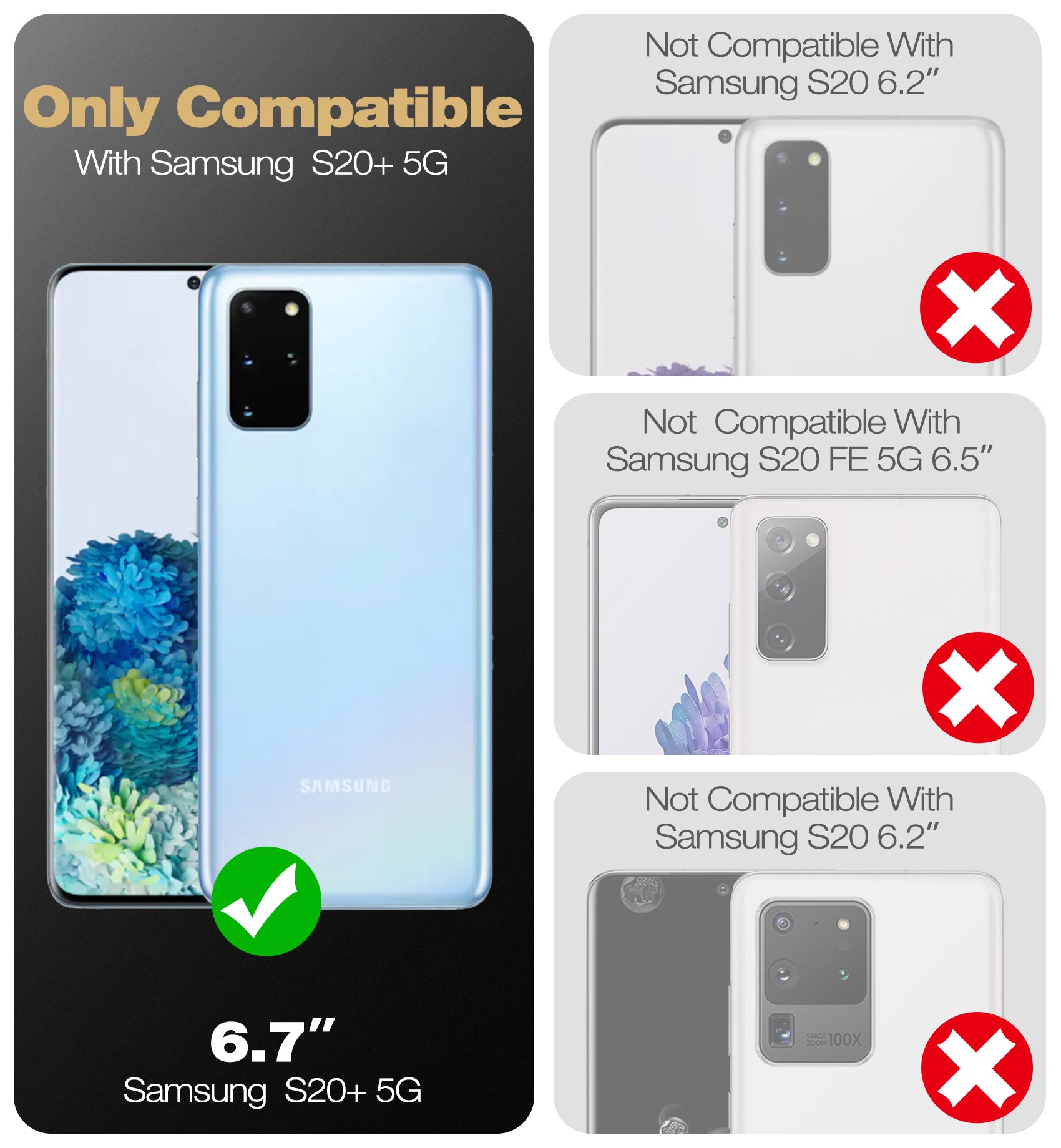 Dexnor Case for Samsung Galaxy S20 Plus With Single Screen Protector Full Body Bumper Kickstand Heavy-duty Shockproof Rugged  Cover.