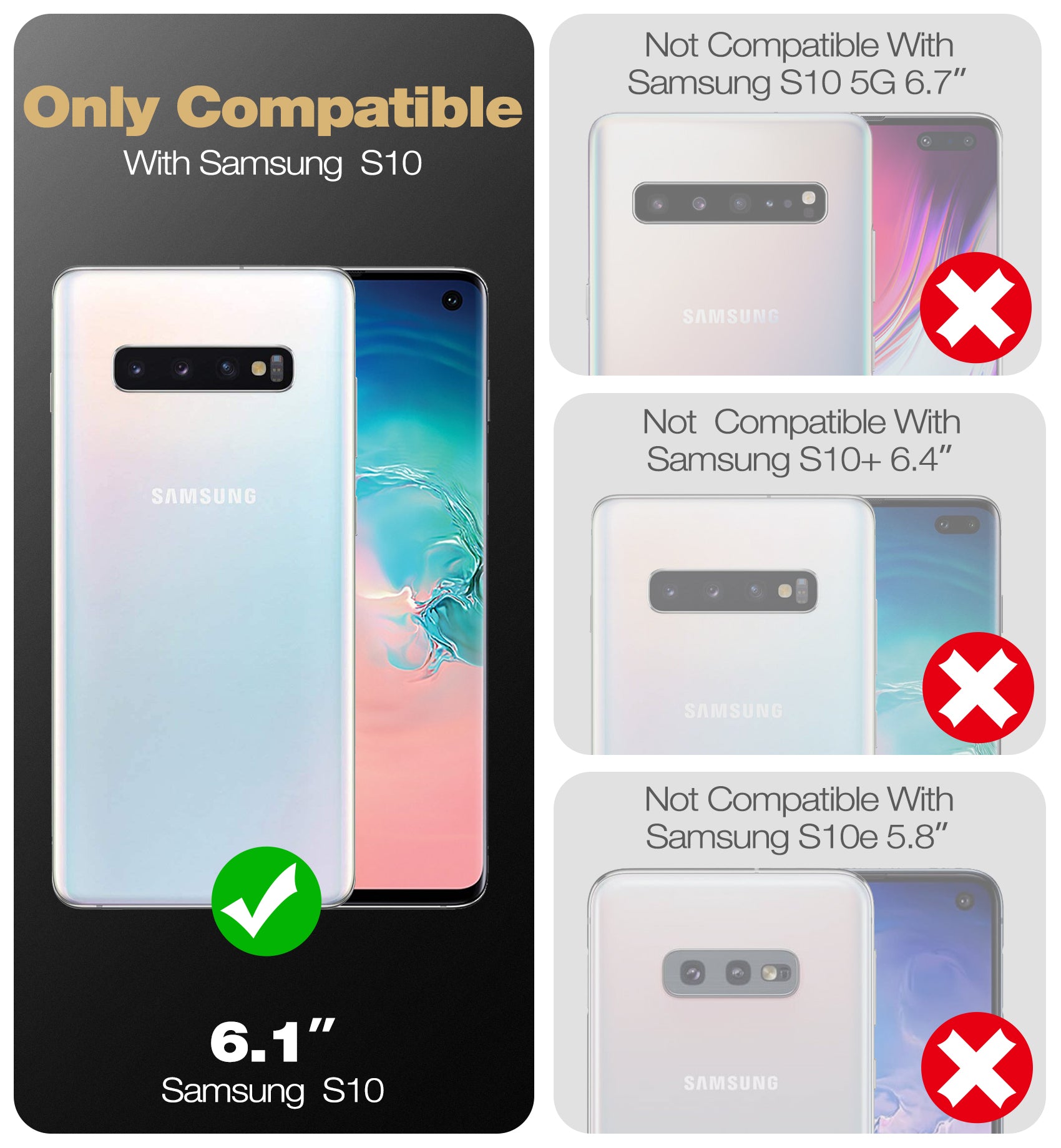 Dexnor Case for Samsung Galaxy S10 With Single Screen Protector Full Body Bumper Kickstand Heavy-duty Shockproof Rugged  Cover.