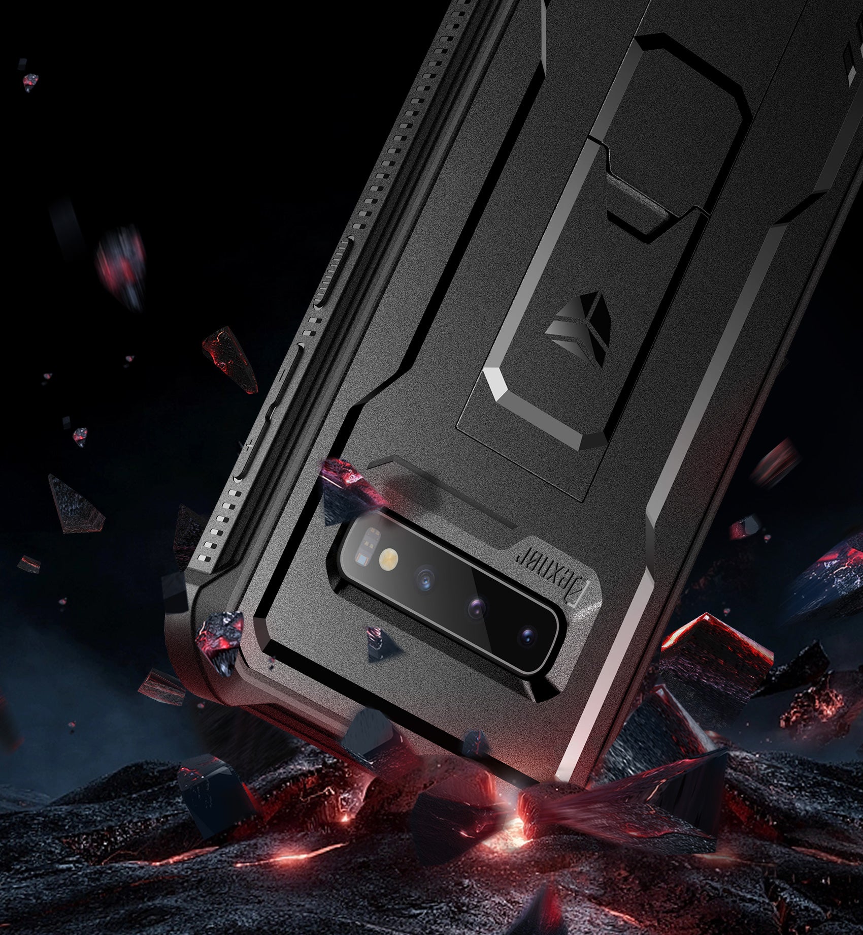 Dexnor Case for Samsung Galaxy S10 With Single Screen Protector Full Body Bumper Kickstand Heavy-duty Shockproof Rugged  Cover.