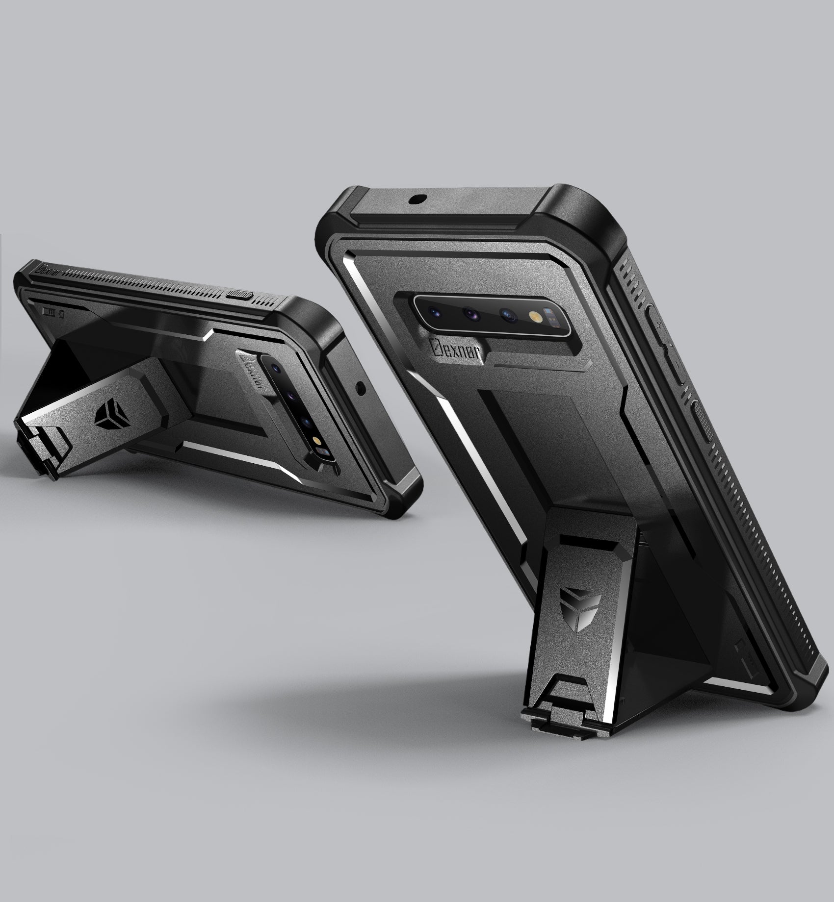Dexnor Case for Samsung Galaxy S10 With Single Screen Protector Full Body Bumper Kickstand Heavy-duty Shockproof Rugged  Cover.