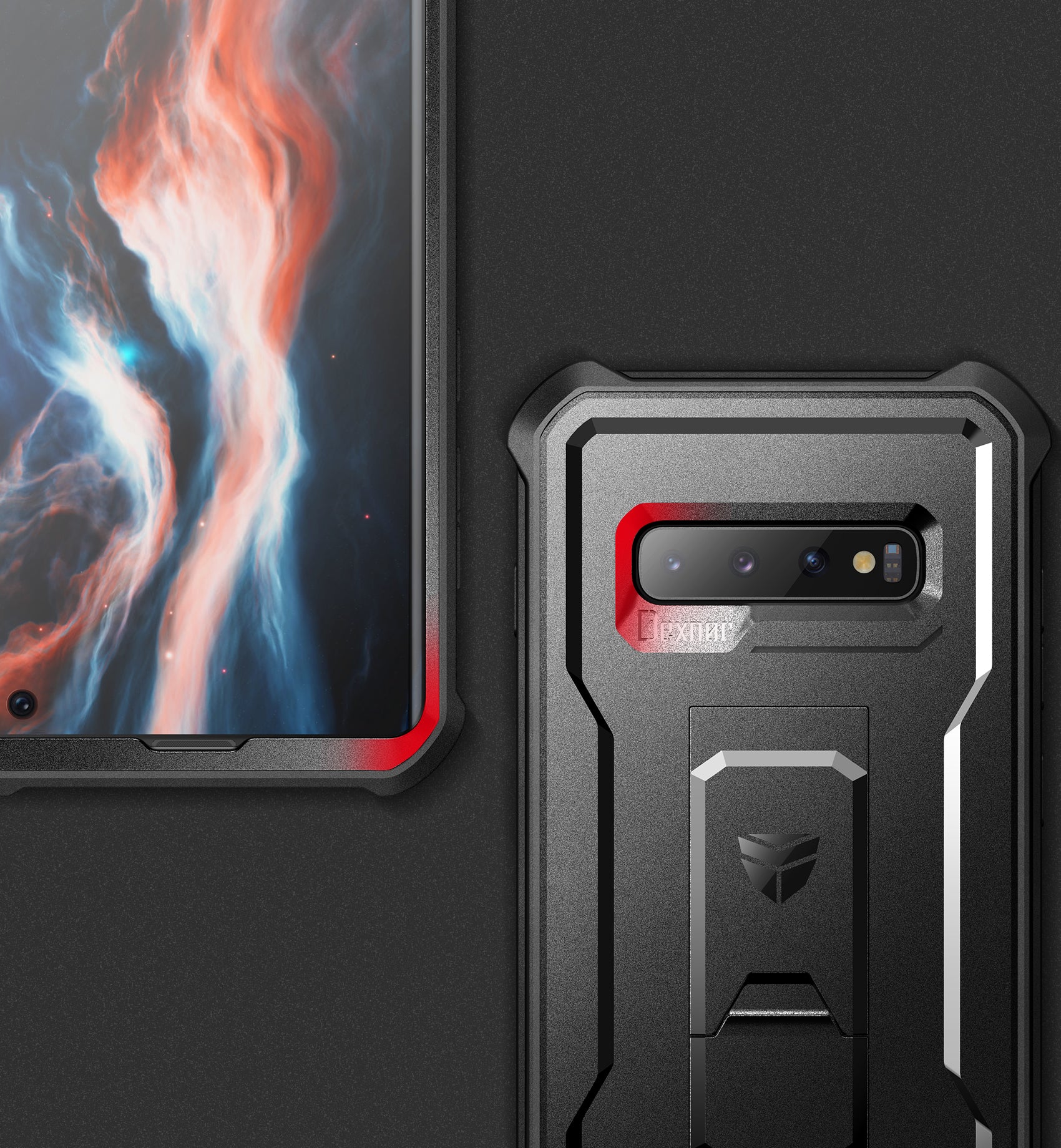 Dexnor Case for Samsung Galaxy S10 With Single Screen Protector Full Body Bumper Kickstand Heavy-duty Shockproof Rugged  Cover.