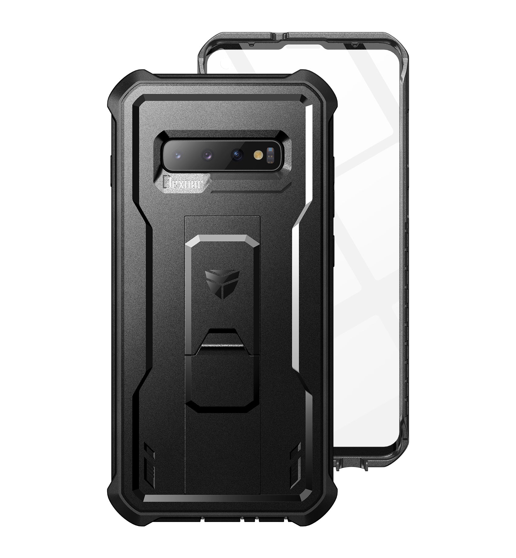 Dexnor Case for Samsung Galaxy S10 Plus With Single Screen Protector Full Body Bumper Kickstand Heavy-duty Shockproof Rugged Military Grade Cover.